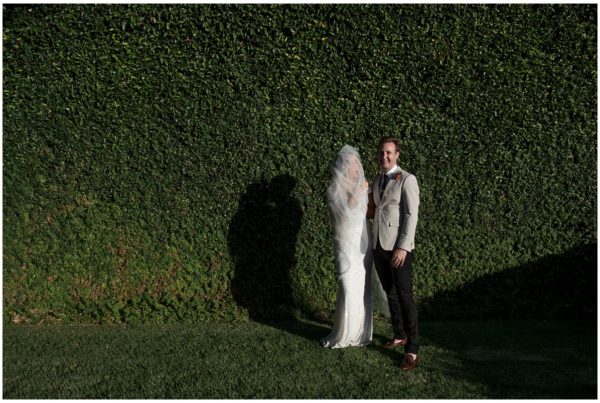 Barossa Valley Wedding bride with the veil flying over her head